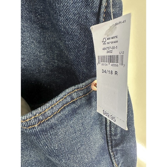 NWT GAP High Rise Stride Belted Wide Leg Jeans Raw Hem Dark Wash Plus Size 34 18 - Picture 7 of 11